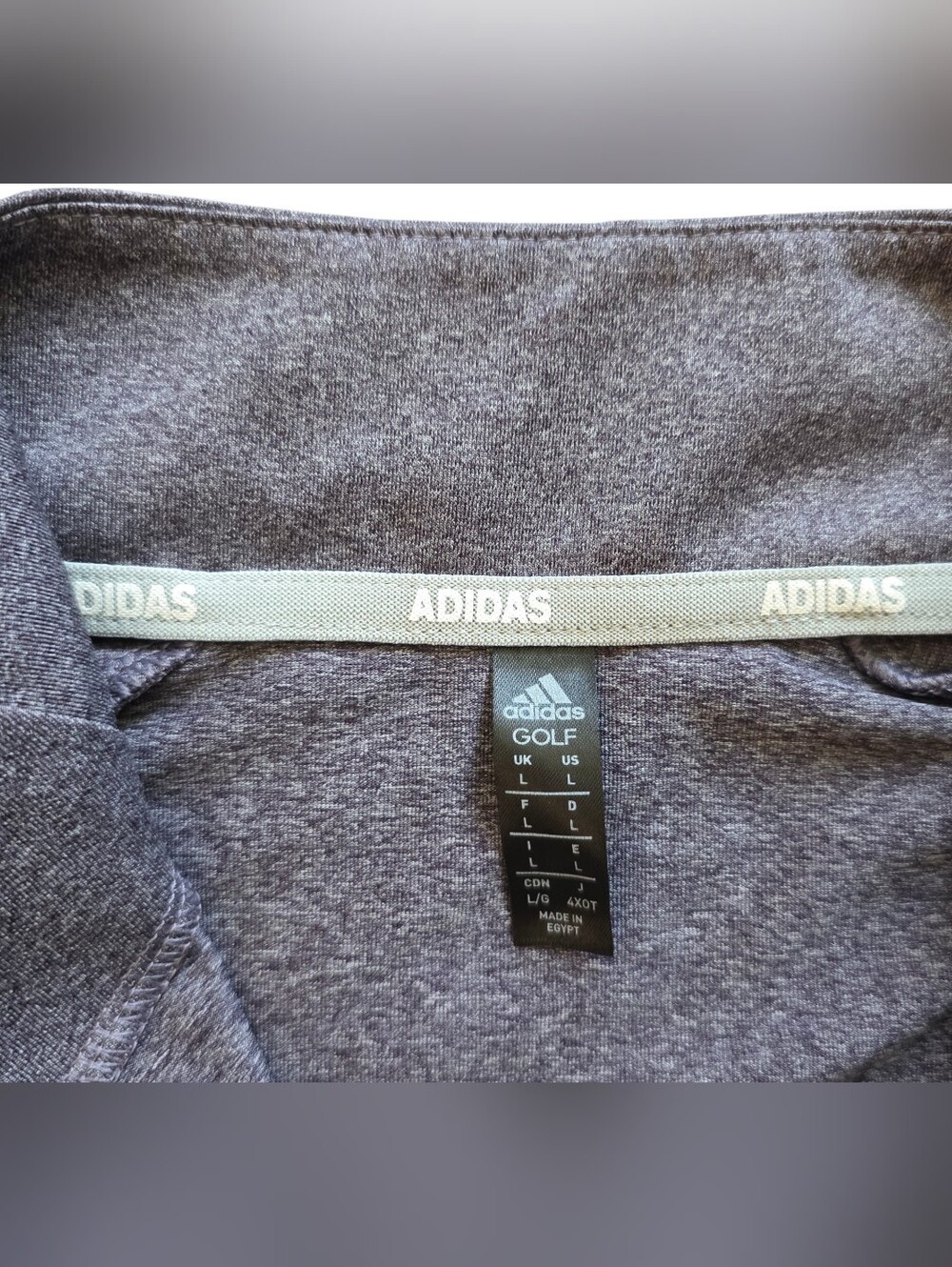 Adidas Golf Purple Gray Heathered 1/4 Zip Performance Pullover Yoga Running - Picture 2 of 8